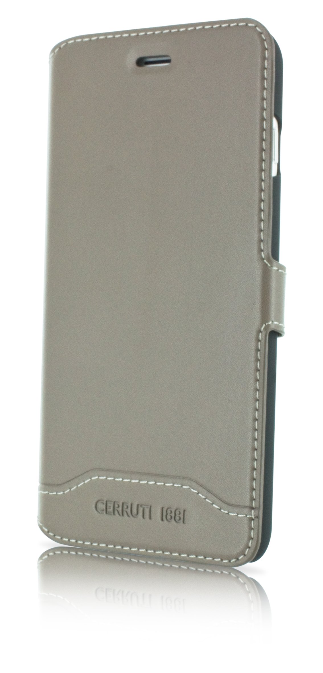 Cerruti 1881Smooth Split Leather Booktype Case for iPhone 8 Plus/7 Plus - Taupe