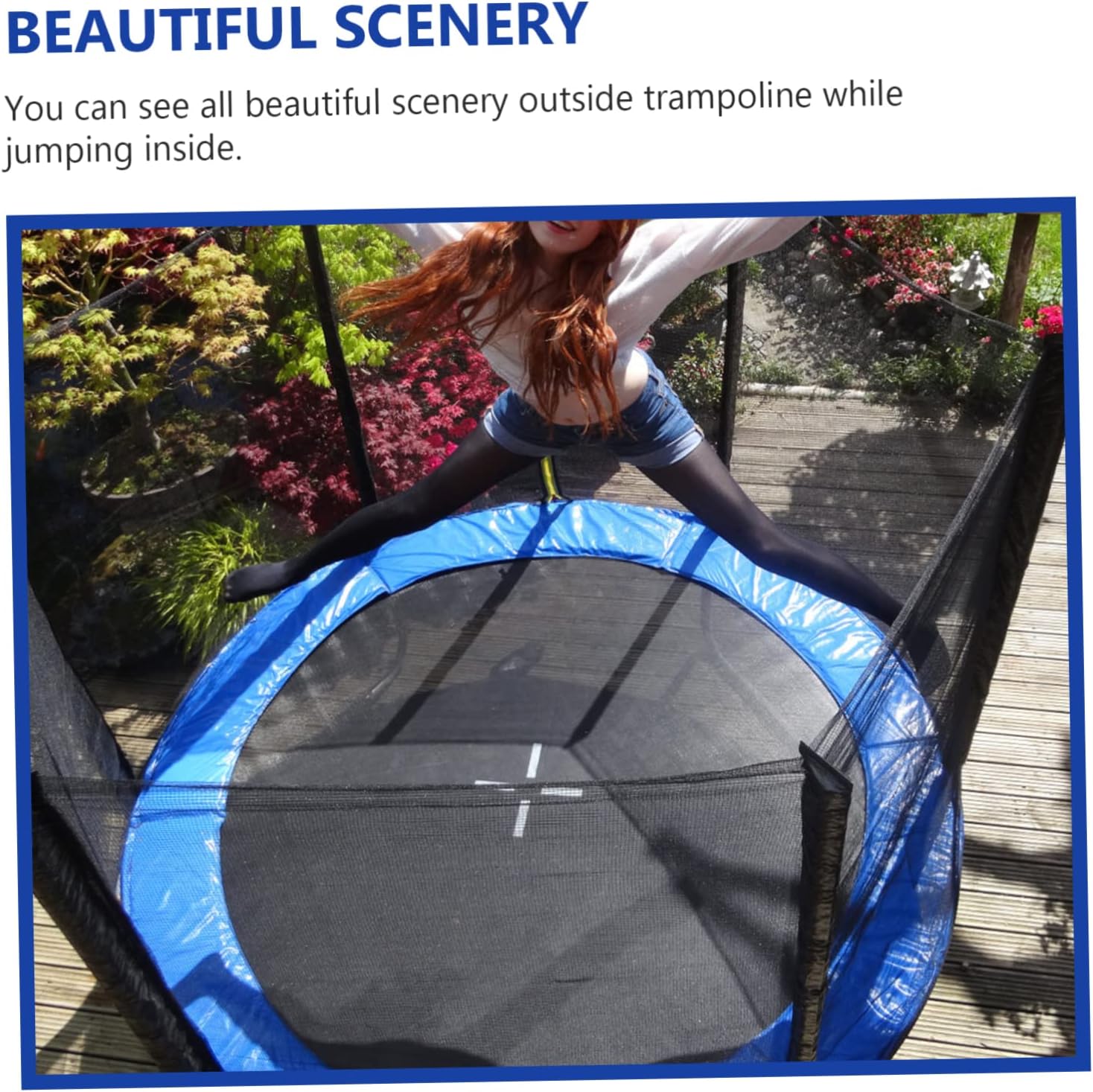 Trampoline Replacement Cushion Pad Protective Cover Spring Safety Pad for Outdoor Jumping Bed Mat Easy Attach and Storage