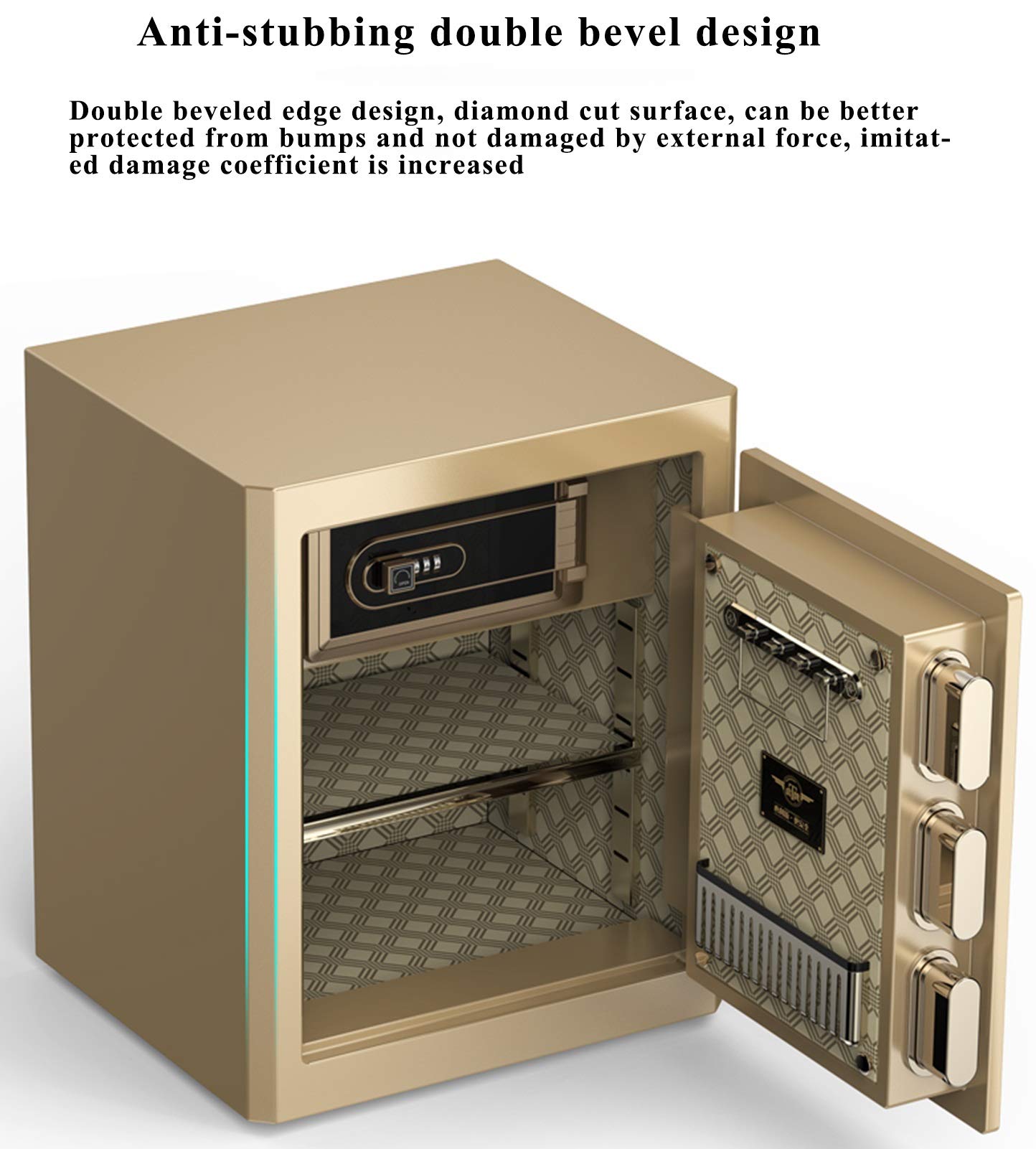 Caja Fuerte ignífuga Impermeable, Caja Fuerte ignífuga con Bolsa de Documentos ignífuga, Cerradura de combinación Digital y Estante extraíble, hogar ignífugo Impermeable para Dinero valiosos