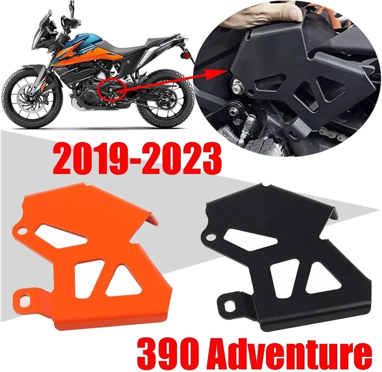 Compatible with 390 Adventure 2019-2023 Accessories Front Sprocket Case Saver Guard Protector Chain Cover(Orange)