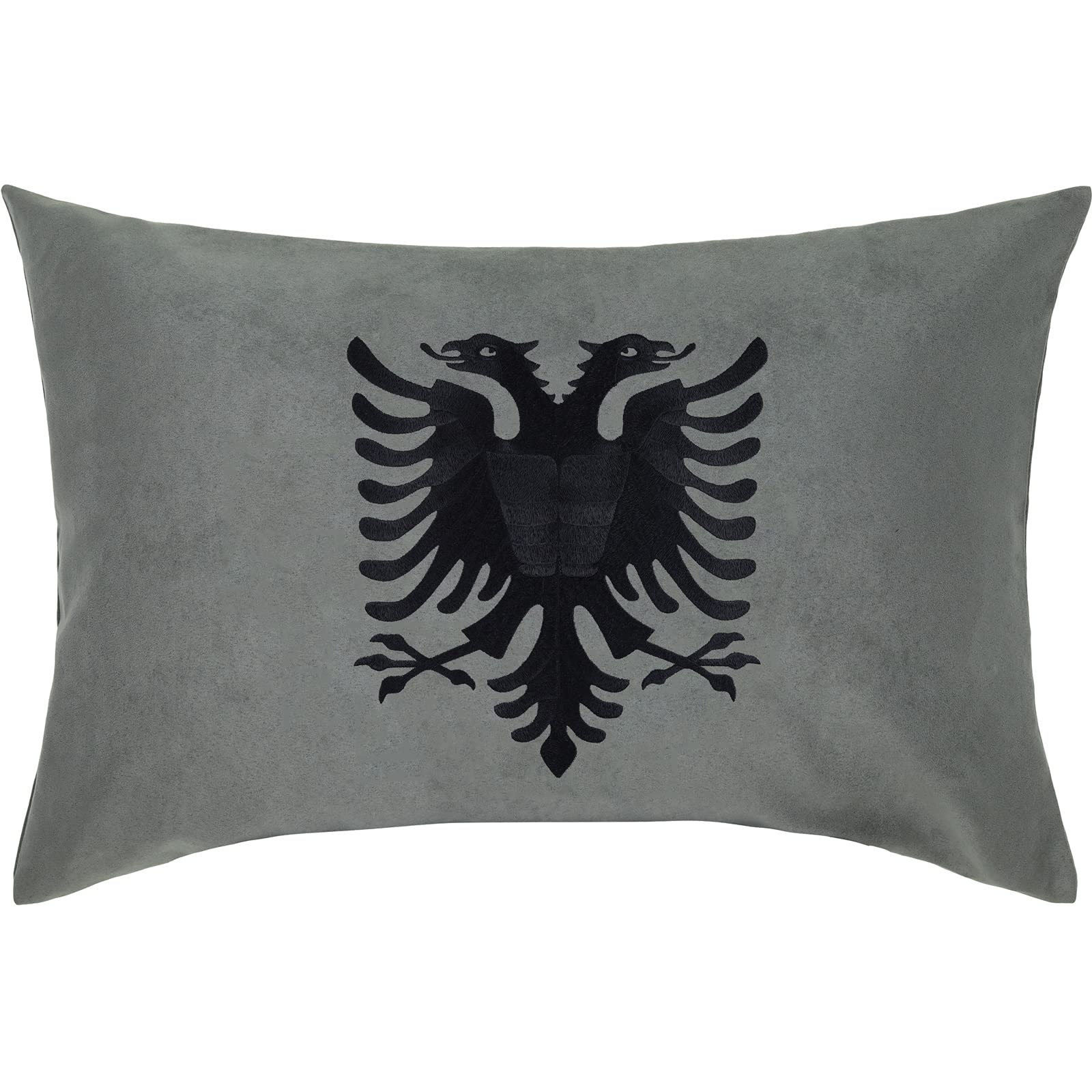 Coussin de l'Albanie brodé aigle noir 40x60 déco canapé salon