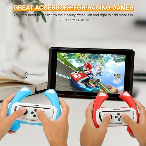 Miniatura 3 de ZAONOOL Steering Wheel Controller Compatible with Nintendo Switch & Switch OLED, 2 Pack Switch Joy Con Racing Steering Wheel Accessories for Mario
