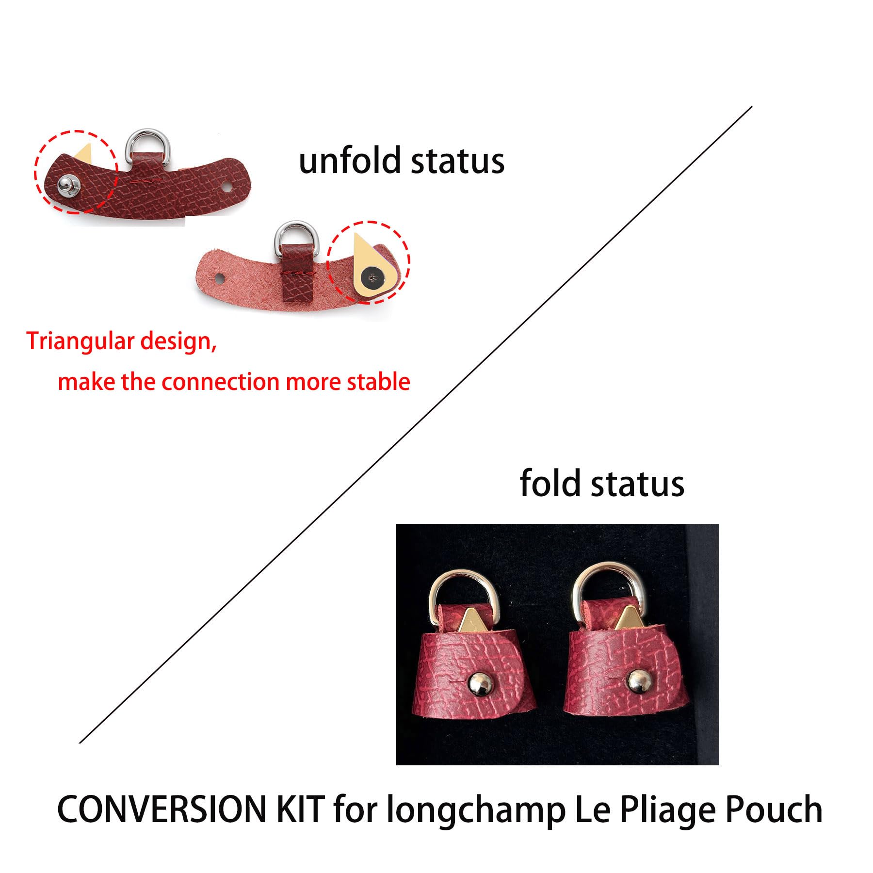 Crossbody Strap Compatible for Longchamp LP Xtra XS Pouch, Conversion Kit,Silver Hardware