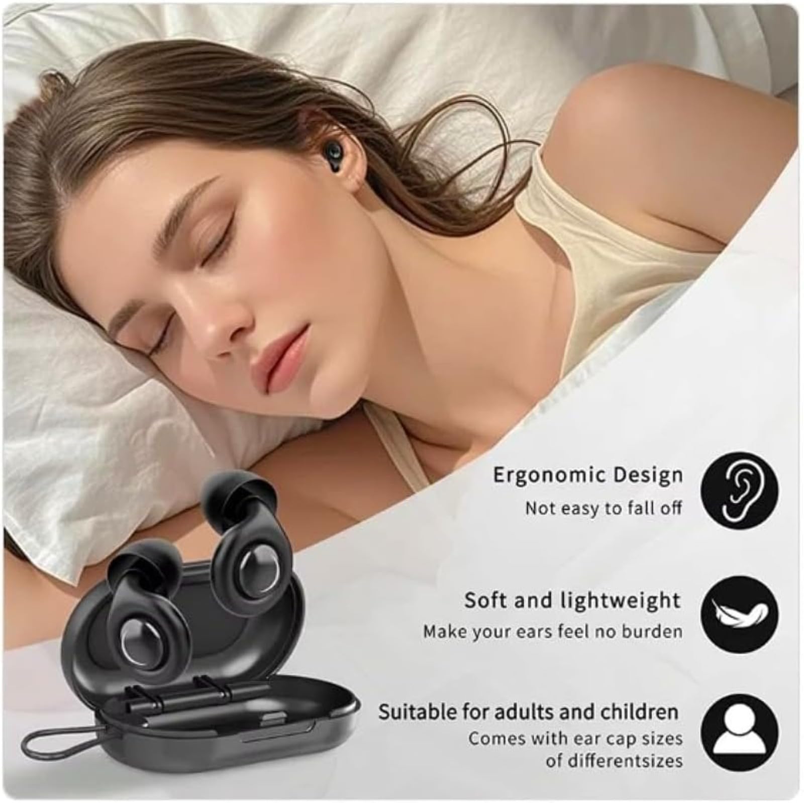 Tappi per le orecchie a doppio silicone per riduzione del rumore, isolamento acustico al 99%, profondità di riduzione del rumore 32 dB, filtri dual-core, per sonno profondo e protezione dell'udito