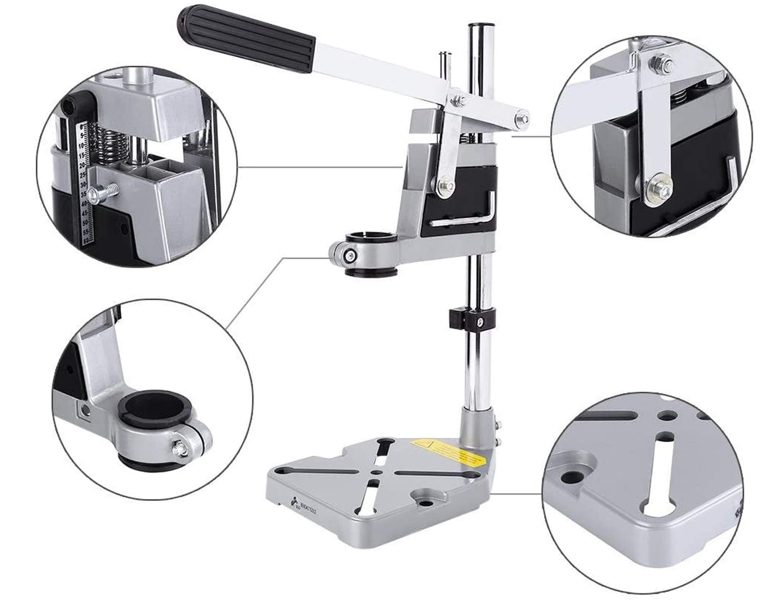 Supporto Per Trapano Elettrico Da Banco - Morsa Universale - Per Forature Precise Fai-Da-Te - Foto 5