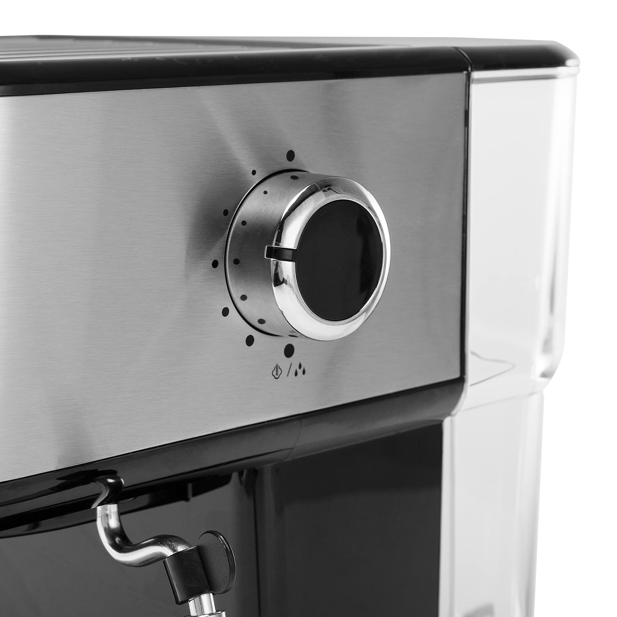 Princess 249412 Máquina de café para Espresso, Compatible con cápsulas Nespresso y café molido, 1 o 2 tazas, 20 bares de presión, Depósito extraíble de 1.5L, con espumador de leche, 1100 W