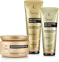 Eudora Kit Siàge Reconstrói Os Fios Shampoo + Condicionador + Máscara (Nova Versão)