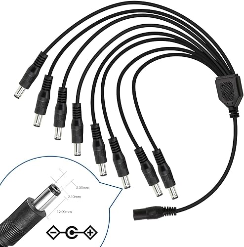 Miniatura 6 de ZOSI Adaptador sistema de videovigilancia 12V 2A 100V-240V US adaptador CA a CD & cable divisor de 4-vías para CCTV para el hogar