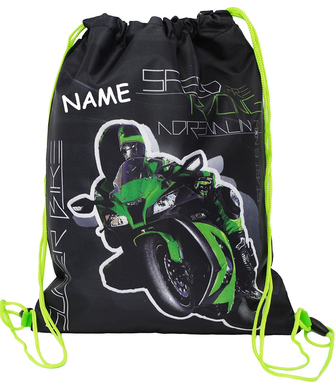 Sportbeutel Mit Motorrad-Motiv – Wasserabweisend, Verstellbare Träger, 39,5 X 31 Cm, Für Schule & Sport