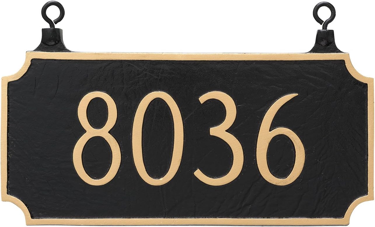 40 Color Options, Double Sided Hanging Princeton Arch Address Sign Plaque, Powder Coated Aluminum (Holds up to 5 Digits) made by Address Number Store