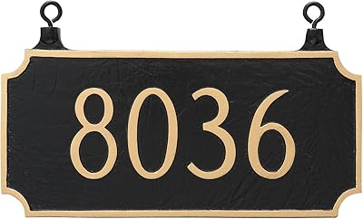 40 Color Options, Double Sided Hanging Princeton Arch Address Sign Plaque, Powder Coated Aluminum (Holds up to 5 Digits) Made by Address Number Store