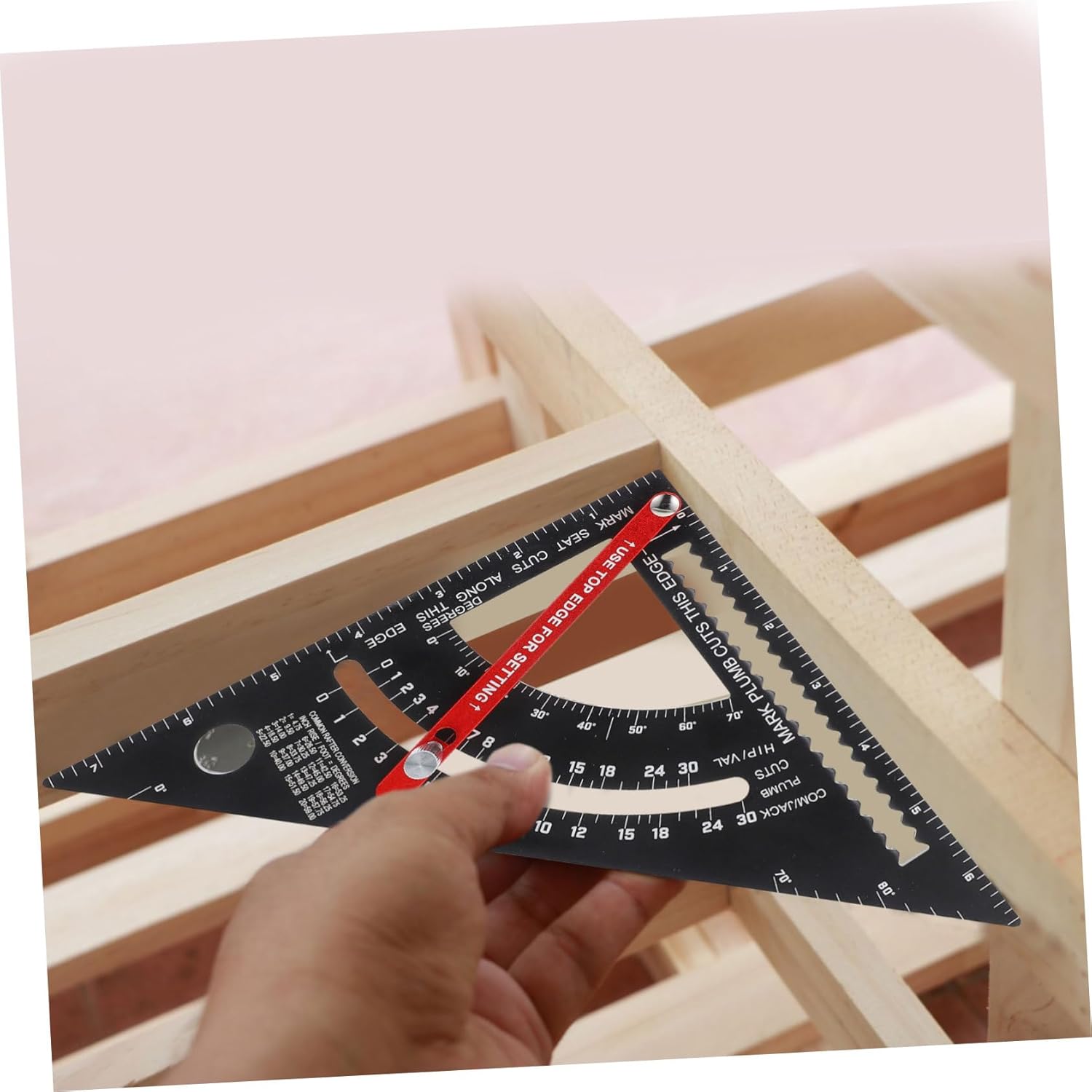 Adjustable Aluminum Alloy Carpenter Ruler for Woodworking Precision Angle Guide with Counterclockwise Adjustment Durable Triangle Measuring Tool for Accurate Layouts