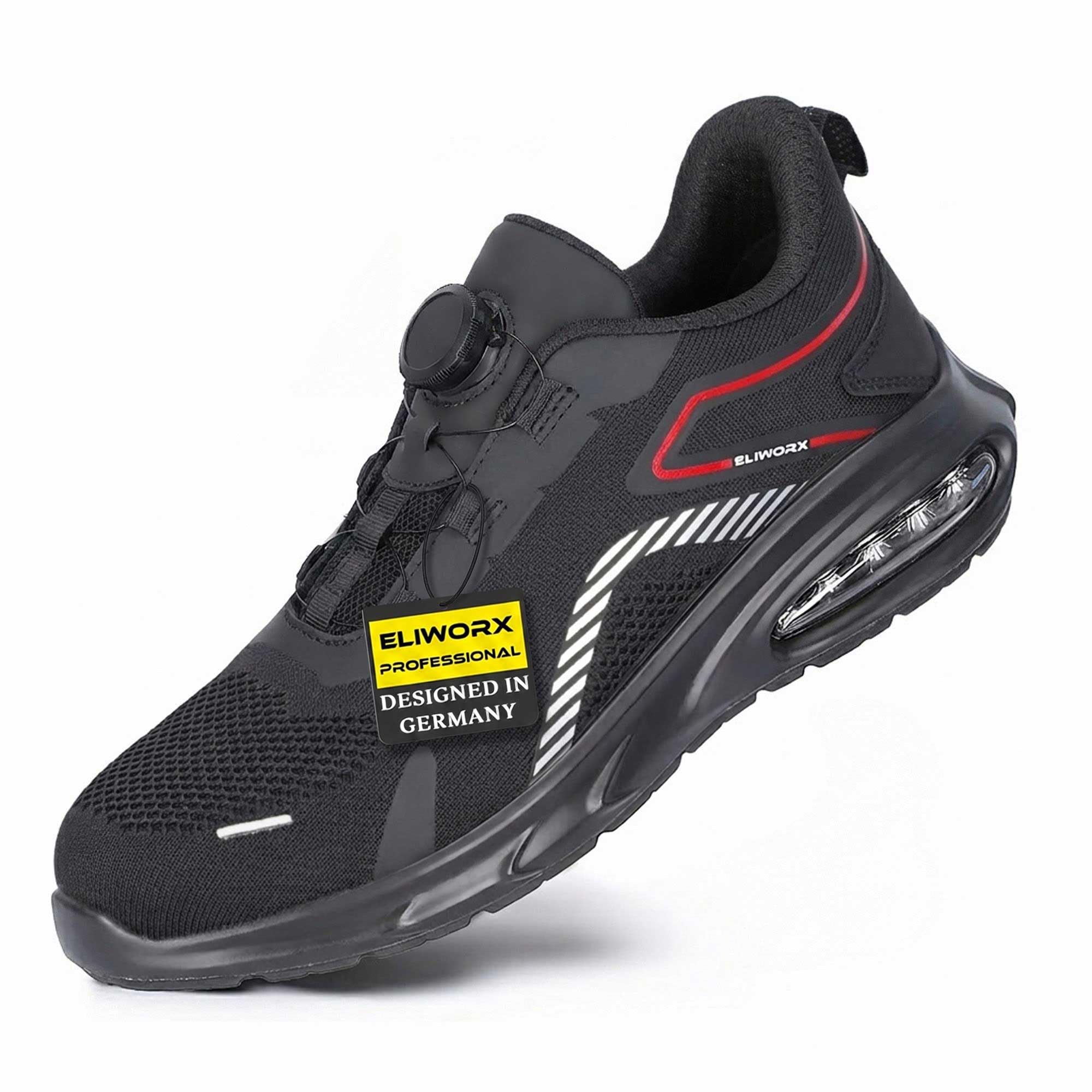 Zapatos de seguridad para hombre S3S SR según la norma EN ISO 20345:2022+A1:2024 con cierre rápido – Twister – Con puntera de acero, plantilla extraíble, antideslizante