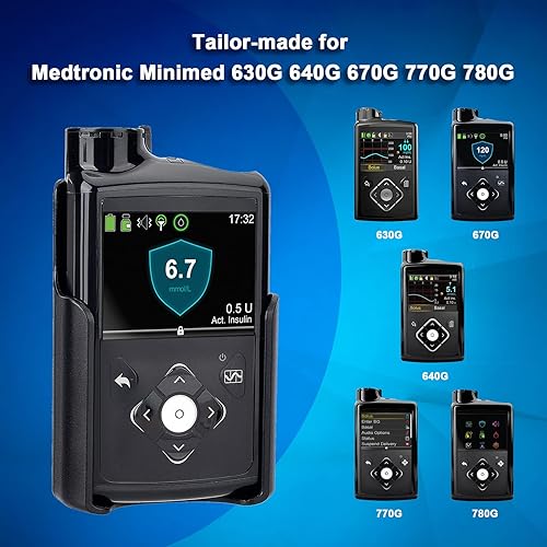 Miniatura 2 de Healvaluefit Soporte para bomba de insulina giratorio de 360 caja de bomba de insulina con clip para Medtronic MiniMed 630G 640G 670G 770G 780G clip