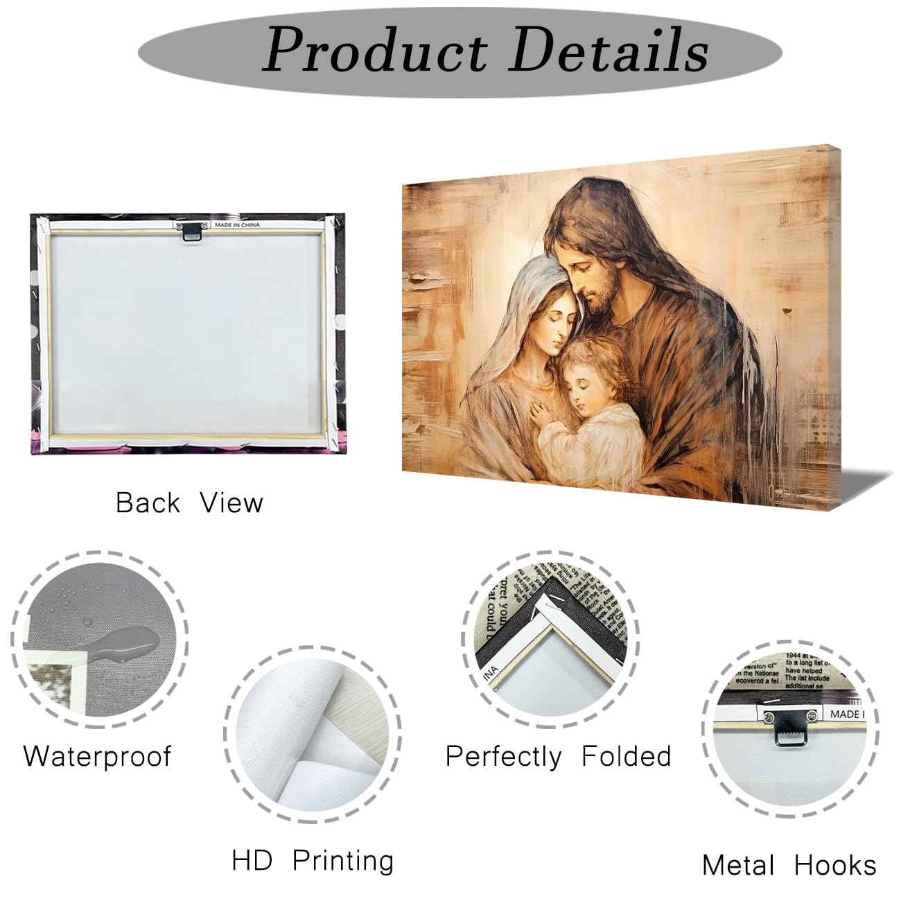 Amazon.co.jp: ZQQART 聖母マリアとイエス キャンバス ウォールアート