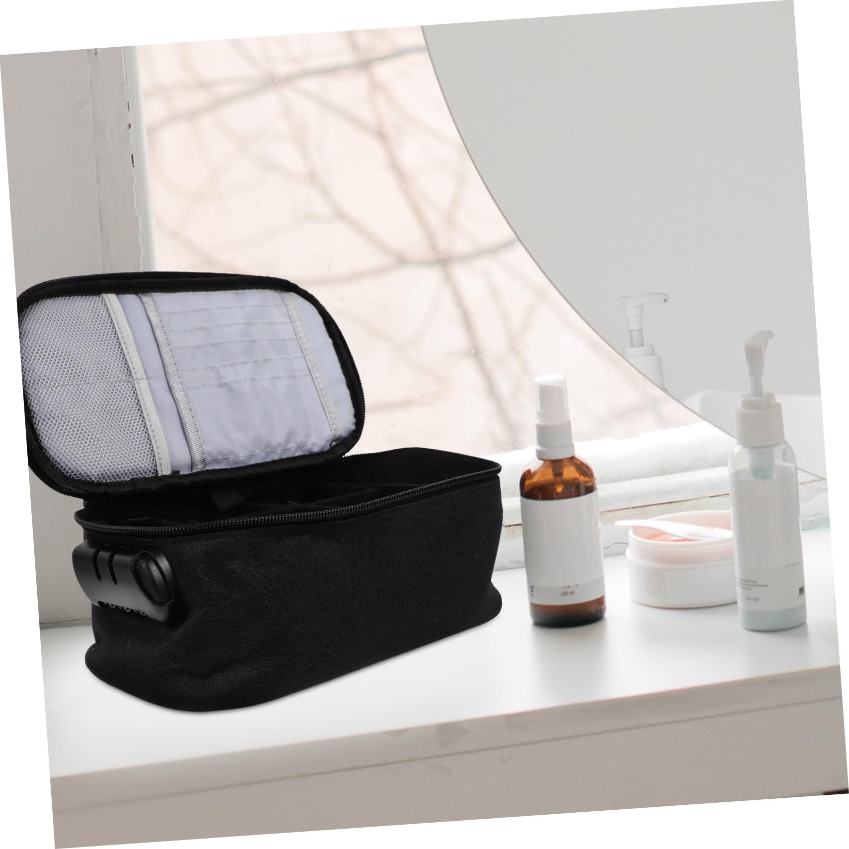 GALPADA Borsa da Viaggio con Cerniera e Scomparti Multipli Organizer Portatile per Trucchi e Articoli da Toeletta Design Sicuro e Compatto per Donna e Uomo