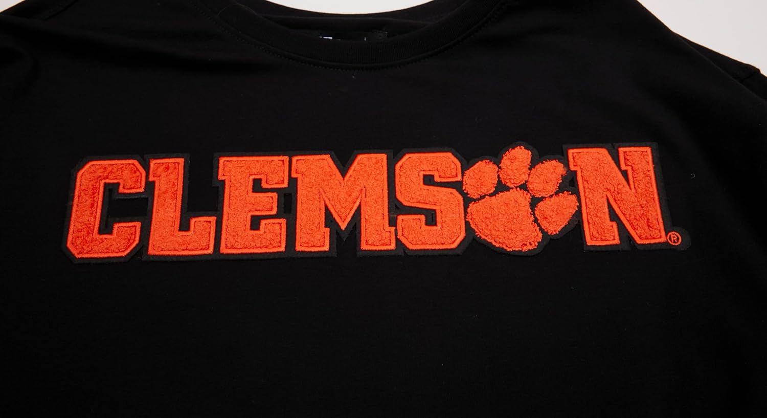 Pro Standard Mens Clemson University Classic Chenille Short Sleeve Tee Black L - Image 5