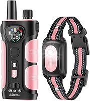 SLOPEHILL 4200FT Dog Shock Collar with Remote - IP68 Waterproof E-Collar, Beep Vibration Shock Flashlight, No Shock Mode for 8-140lb Dogs, Pink
