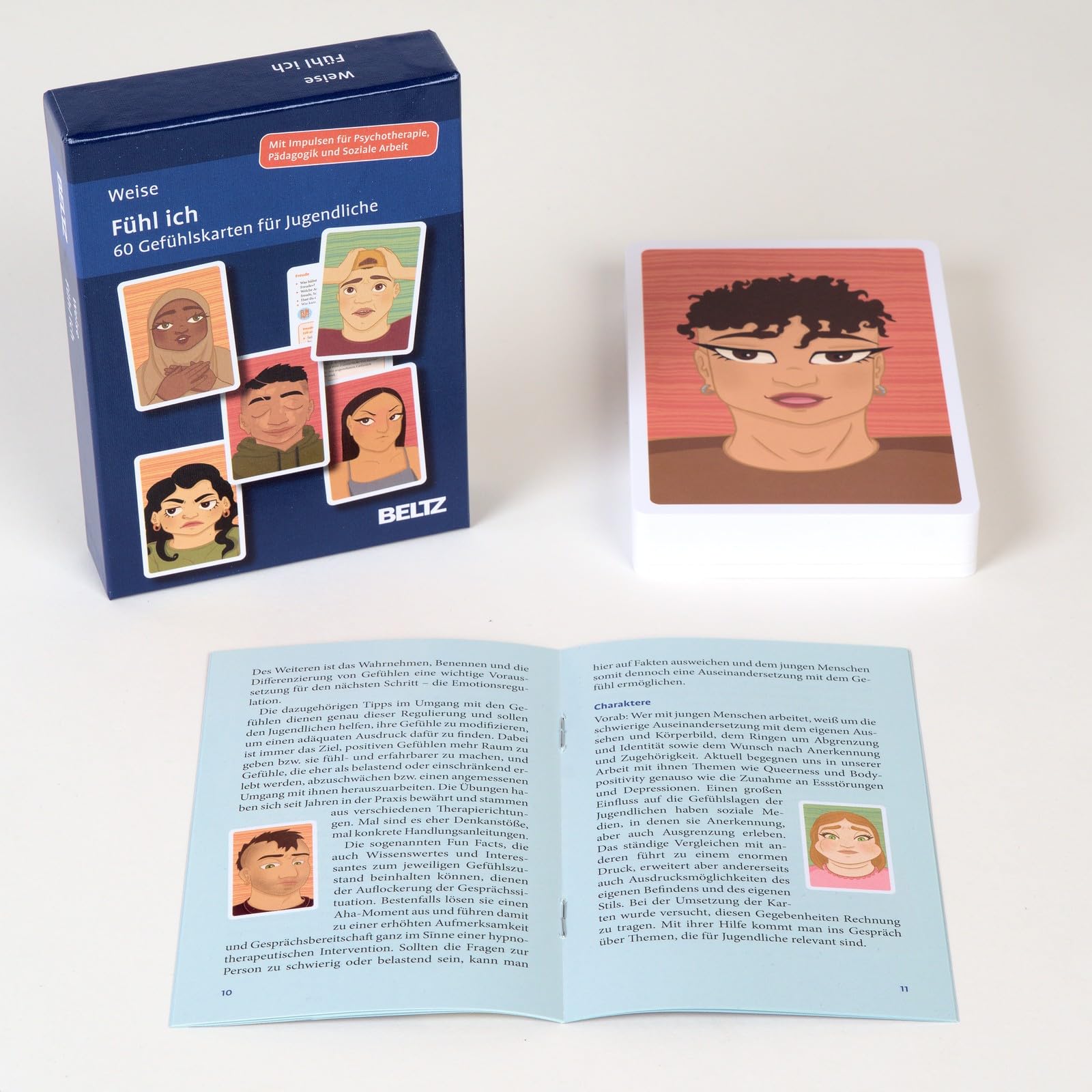 Fühl ich: 60 Gefühlskarten für Jugendliche. Mit Impulsen für Psychotherapie, Pädagogik und Soziale Arbeit. Mit 16-seitigem Booklet in stabiler Box. Kartenformat 9,8 x 14,3 cm (Beltz Therapiekarten)