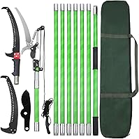 Likeem 27ft Extendable Tree Pole Pruner Saw - Manual Trimmer Loppers for High Branches, Adjustable Pole Saw Kit