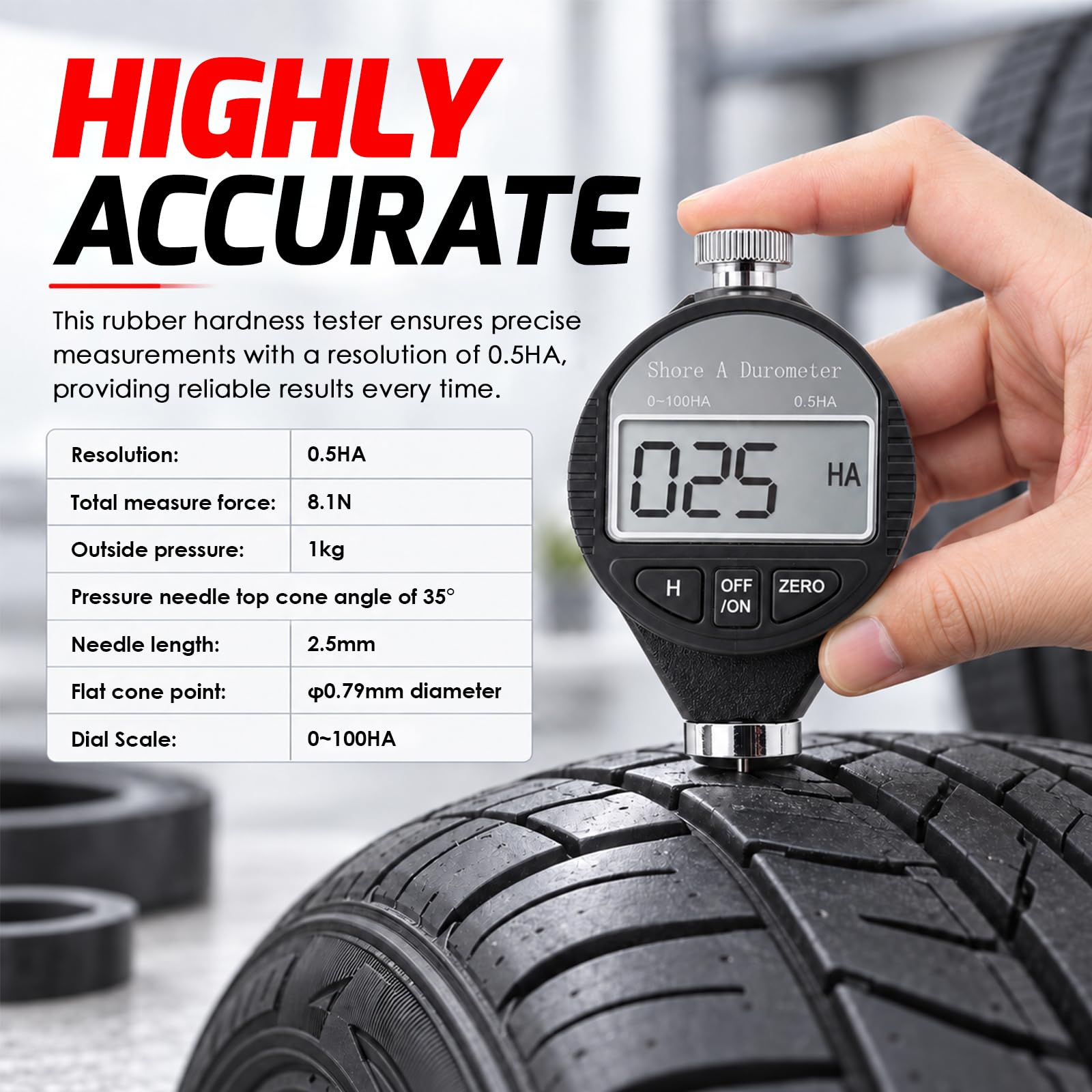 Shore A Hardness Meter - Digital Durometer Tester -5