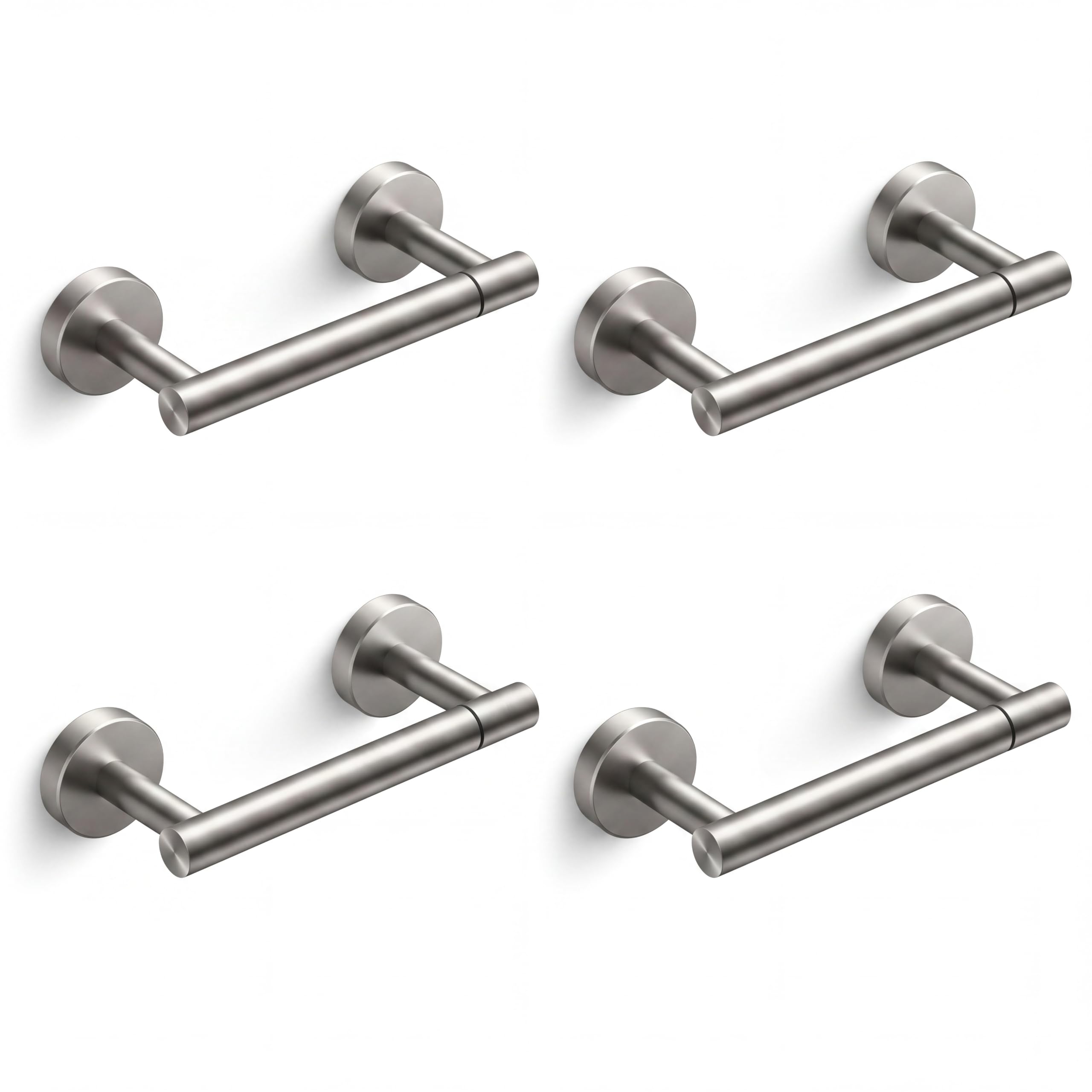 FORIOUS Toilet Paper Holder Wall Mount, Stainless Steel Rustproof Double Post Pivoting Tissue Roll Holder for Bathroom, Commercial Toilet Paper Dispenser (Stainless Steel, Classic 4 Pack)