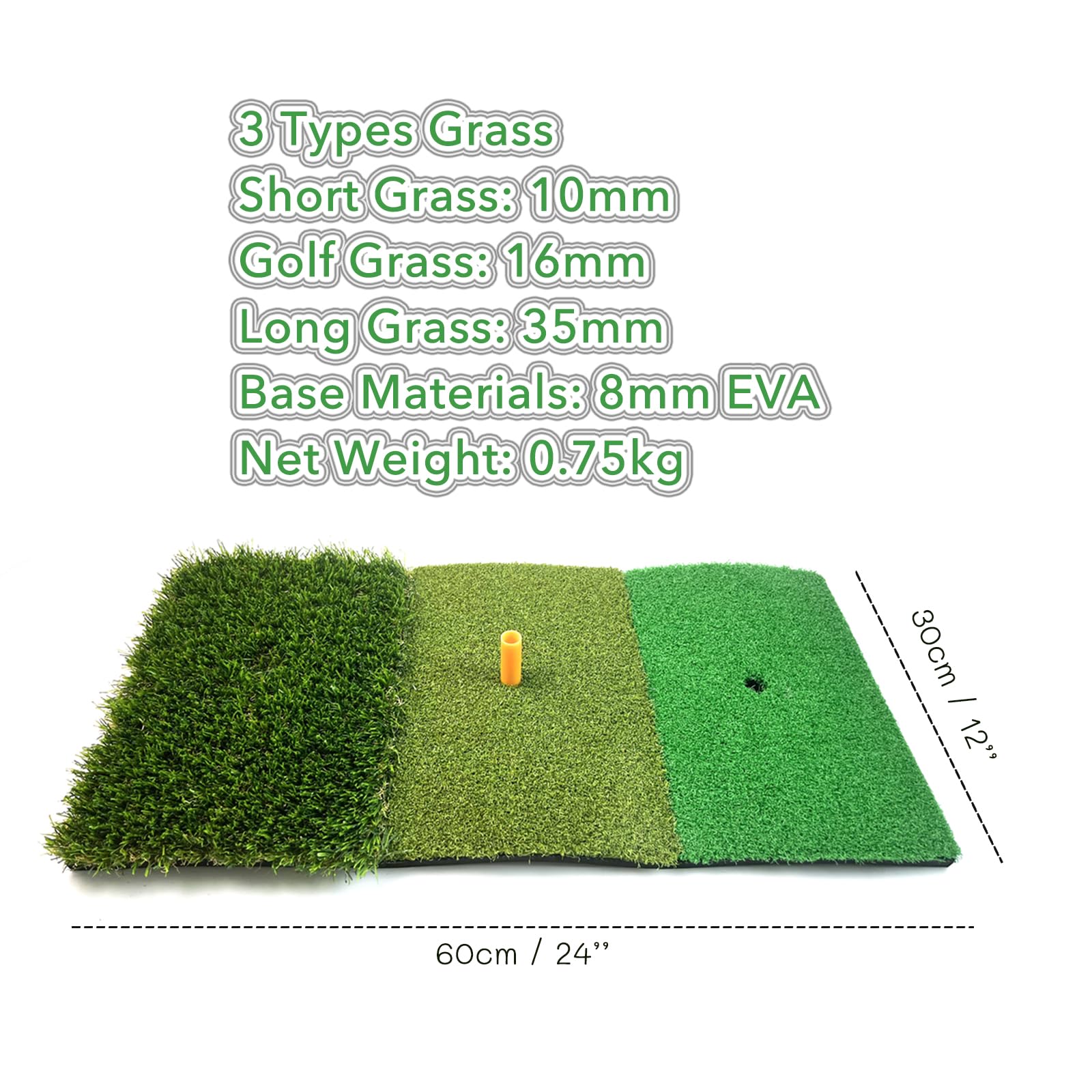 Rete pratica da golf, 300 x 200 cm, con tappetino per colpire, reti di aiuto per allenamento con bersaglio in nylon