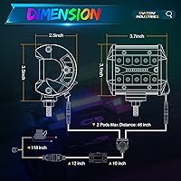 Vista 2 de Luces de cápsulas RGB de 4 pulgadas, 2 unidades de barra de luz LED RGB de 4 pulgadas, cápsulas de luz de persecución de color, luces multicolor