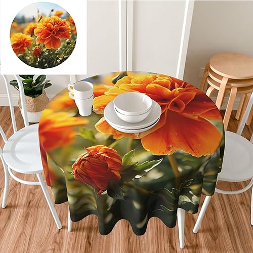 Miniatura 7 de CSGJMYGS Mantel con estampado de flores de otoño de caléndula a prueba de derrames, mantel de tela decorativa para el hogar, cocina, interior y