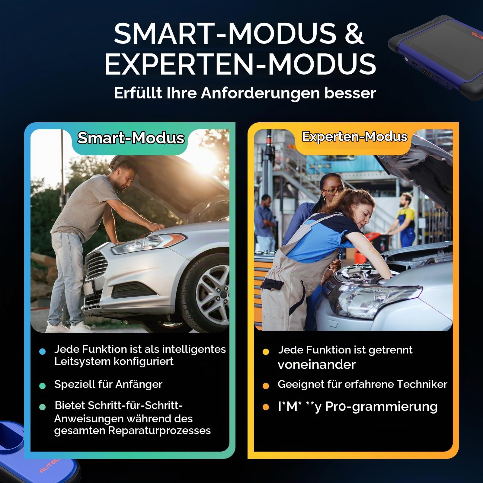 Autel MaxiIM IM508S mit XP200 Schlüssel Programmiergerät Auto, 2-Jahre Update[Wert 650€], 2026 Up von KM100 IM508 IM608PRO Autoschlüssel Programmierer, 3K+ Bidirektionale Test, 40+ Dienste, Android 11 | 3000+ Bidirektionale Tests, 40+ Servicefunktionen, e