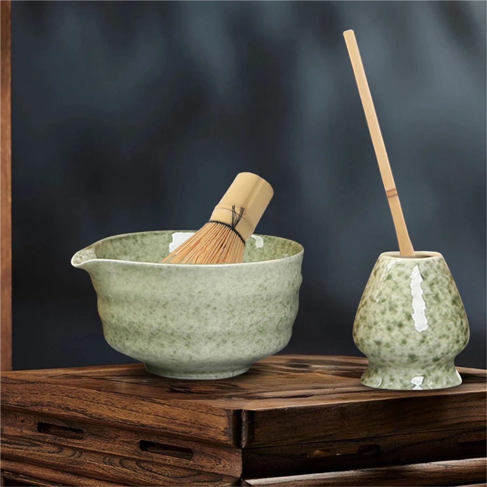 Juego De Té Matcha, Tazón Cerámica For Con Pico, Elegante Batidor, Exquisita Cuchara For For Amantes Del Kit Te Matcha