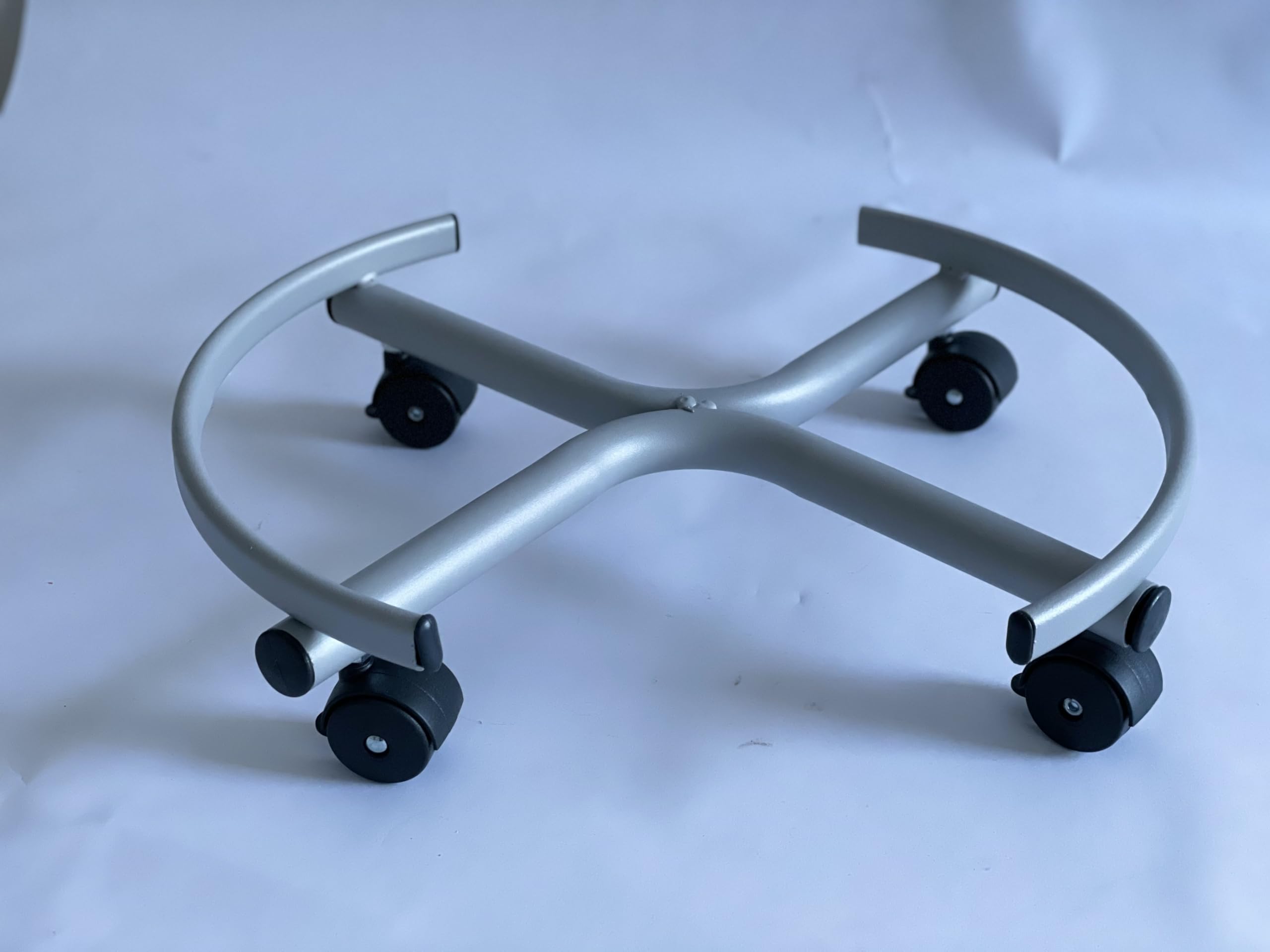 Tecnokit trépied piédestal support tige d'huile avec roues, structure en acier, couleur aluminium, pour fûts d'huile 50 litres (50 l BASS AVEC ROUES)