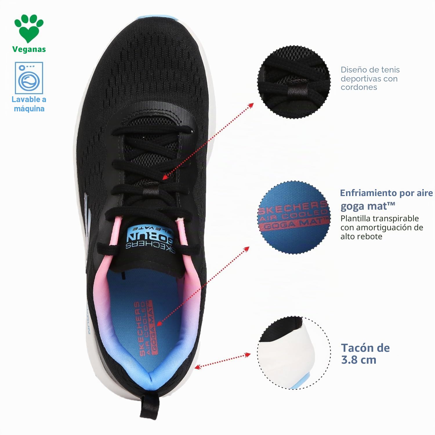 Skechers Go Run Elevate, Zapatillas para Correr de Carretera Mujer