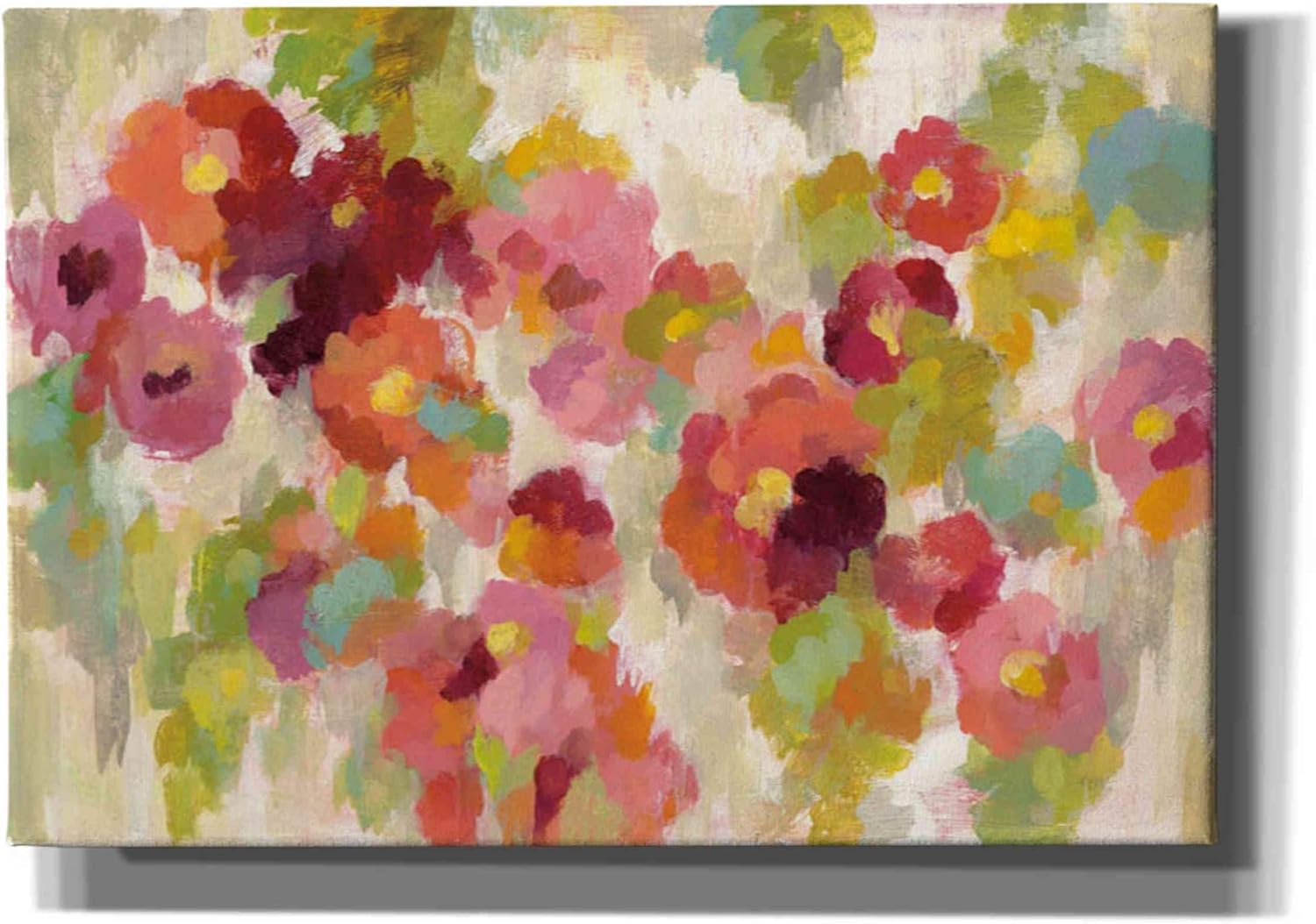 Epic Graffiti 'Coral and Emerald Garden I' by Silvia Vassileva, Canvas Wall Art, 18"x12"