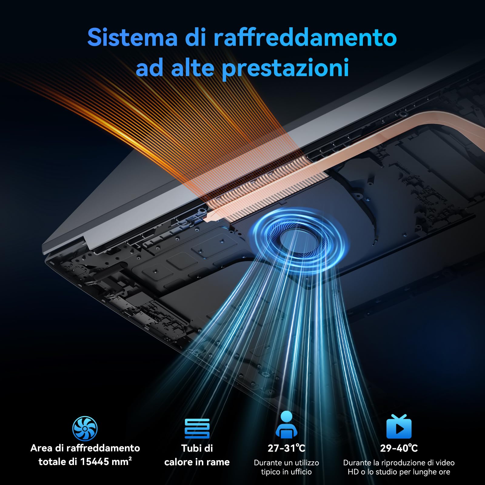 Blackview PC Portatile 18.5 Pollici, Notebook con Processore N150, 16GB RAM 512GB SSD (TF 2TB), 60.8Wh Batteria, Laptop FHD 1920x1200 con Wi-Fi 6, Win 11 Pro, QWERTY Tastiera Film Italiana