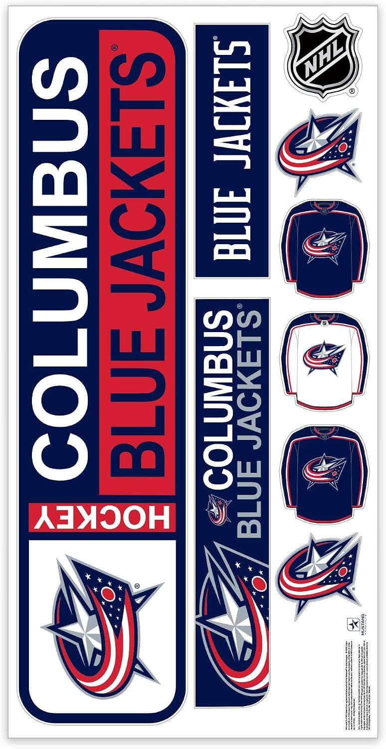 Sports Decor Columbus Blue Jackets Repositionable Wall Decal Set - Street Signs