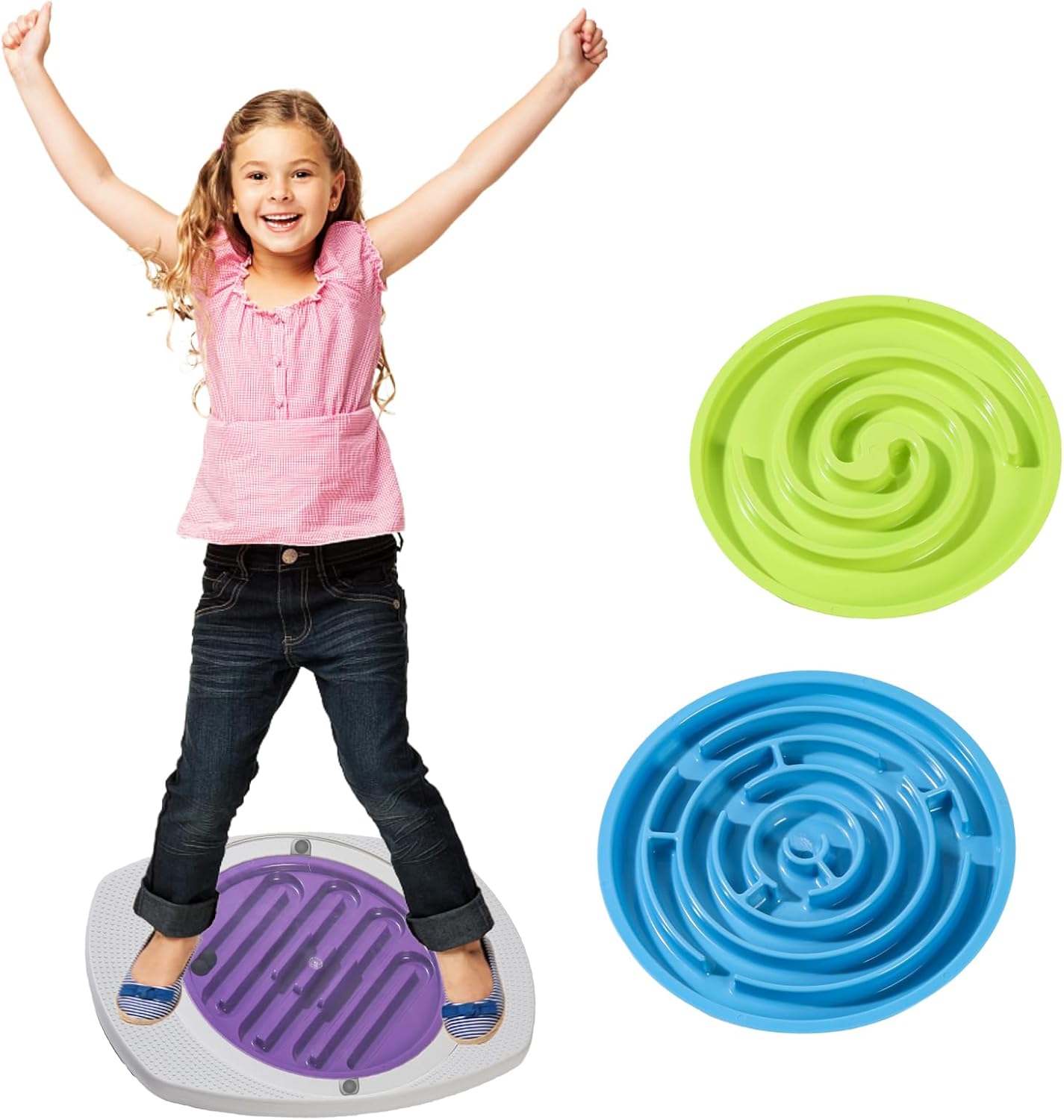 Balance Board, 20 Inch Anti Slip Balance Board with 3 Replacement Maze Disks, Maximum Load of 165 Pounds