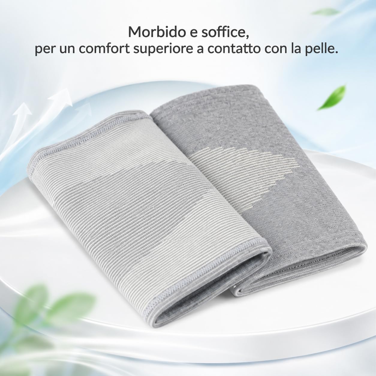 Ginocchiera In Bambù OnePress Supporto Ginocchio Uomo Donna In Tessuto Morbido Per Fitness Yoga E Ciclismo (XL,2 Paio)