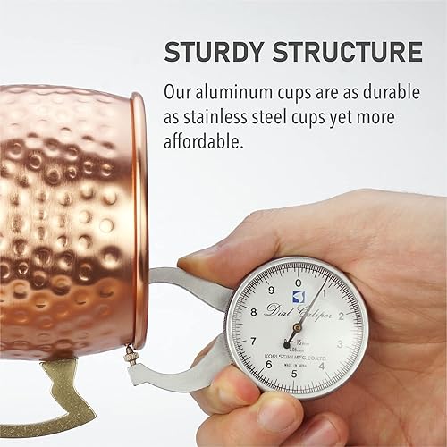 Miniatura 14 de Vaso de metal Moscow Mule color cobre, taza de aluminio de 22 onzas, juego de 4