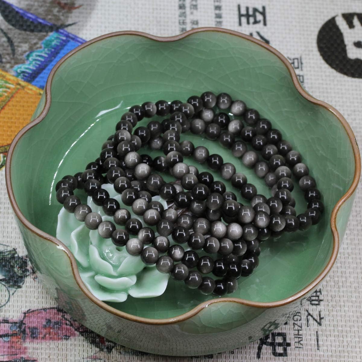 Keleny Gemstone 6mm Natural Round Beads Gemstones Crystal Stretch Bracelet 7 Inch Unisex - Image 4