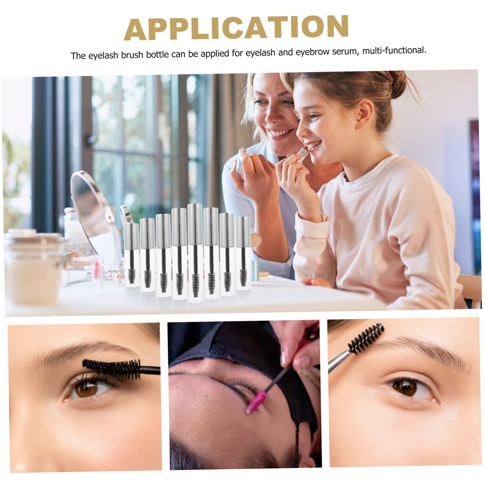 minkissy 3 Set Di Mascara Biologico Per Ciglia Tubo Vuoto Da 10 Ml Ricaricabile Per Strumenti Cosmetici 8 Pezzi * 3
