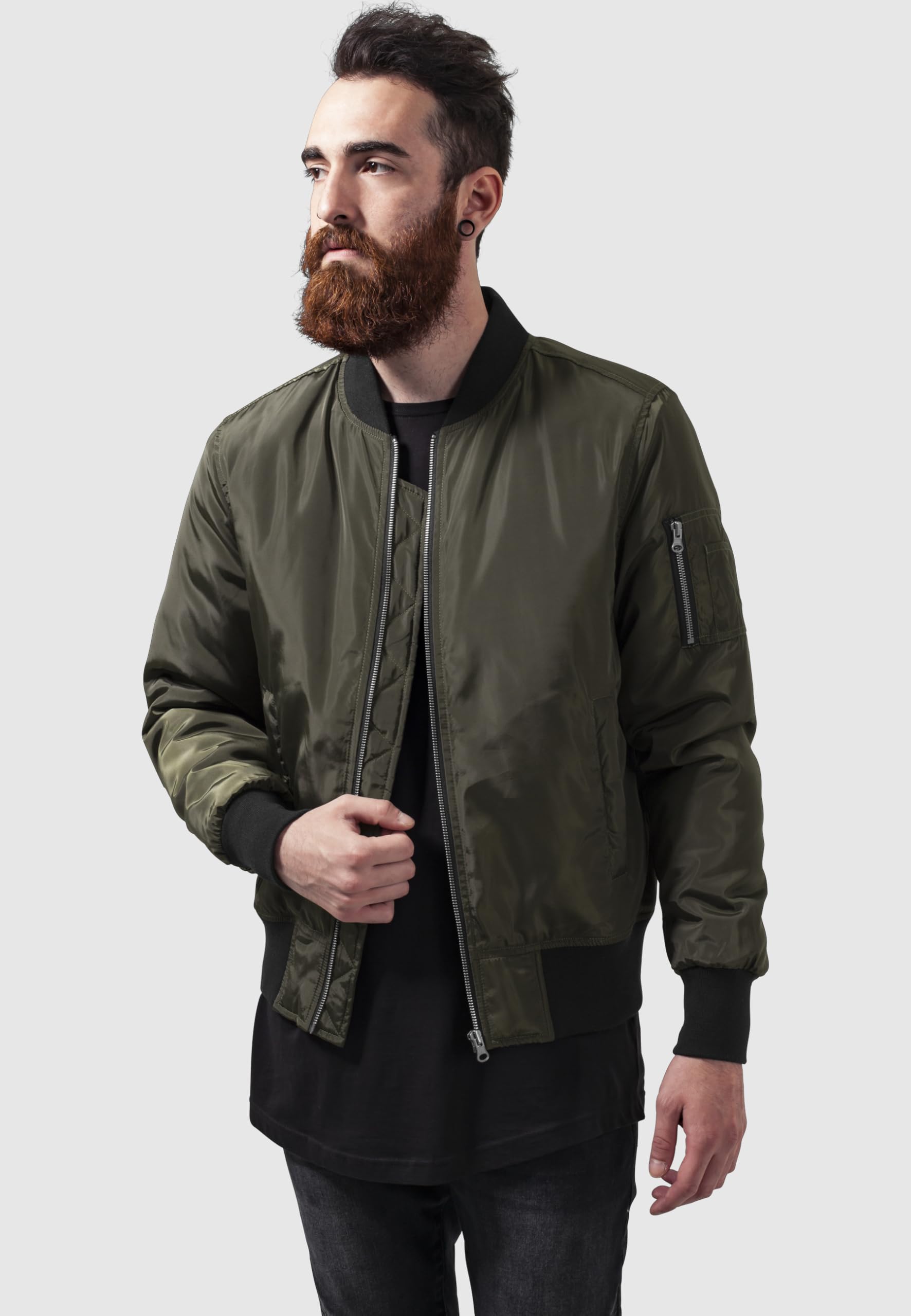 Urban Classics Chaqueta bomber otoñal para hombre, diseño clásico, chaqueta acolchada, ajustada y con un ajuste óptimo, chaqueta casual, tallas S - XL