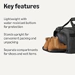 Amazon Essentials Lightweight Travel Duffel Bag with Wet Pocket and Shoe Compartment, 25", Black