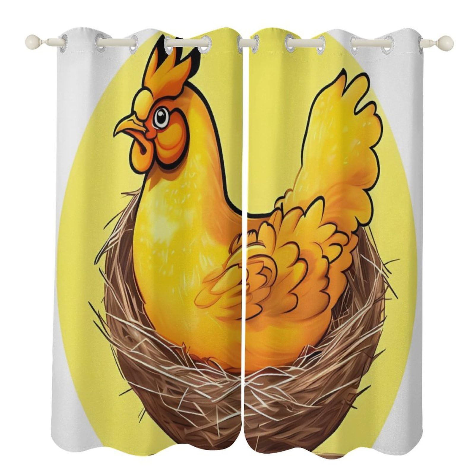 Rideaux occultants thermiques nid d'oiseau doré pour chambre