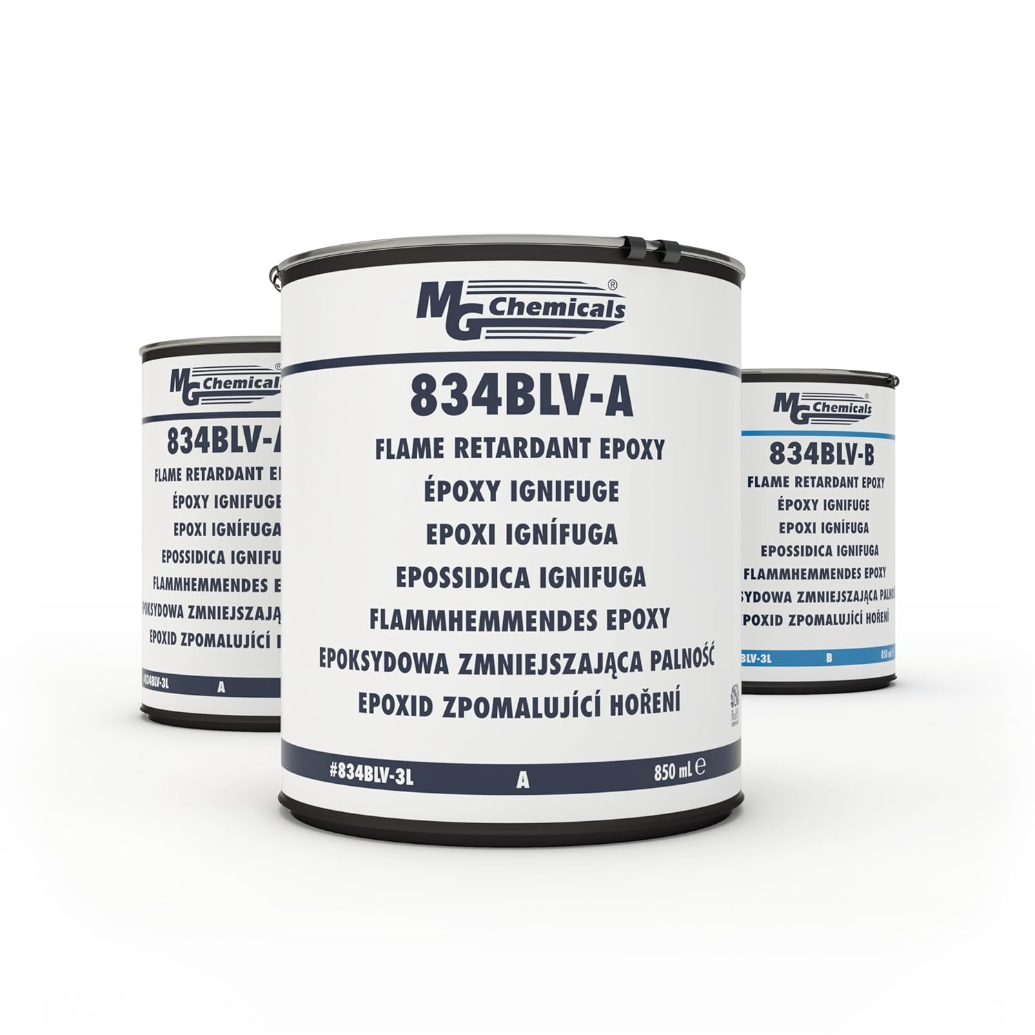 MG Chemicals 834BLV-3L Flame Retardant Epoxy, 2-Part, 3.28 kg 3 Can Kit