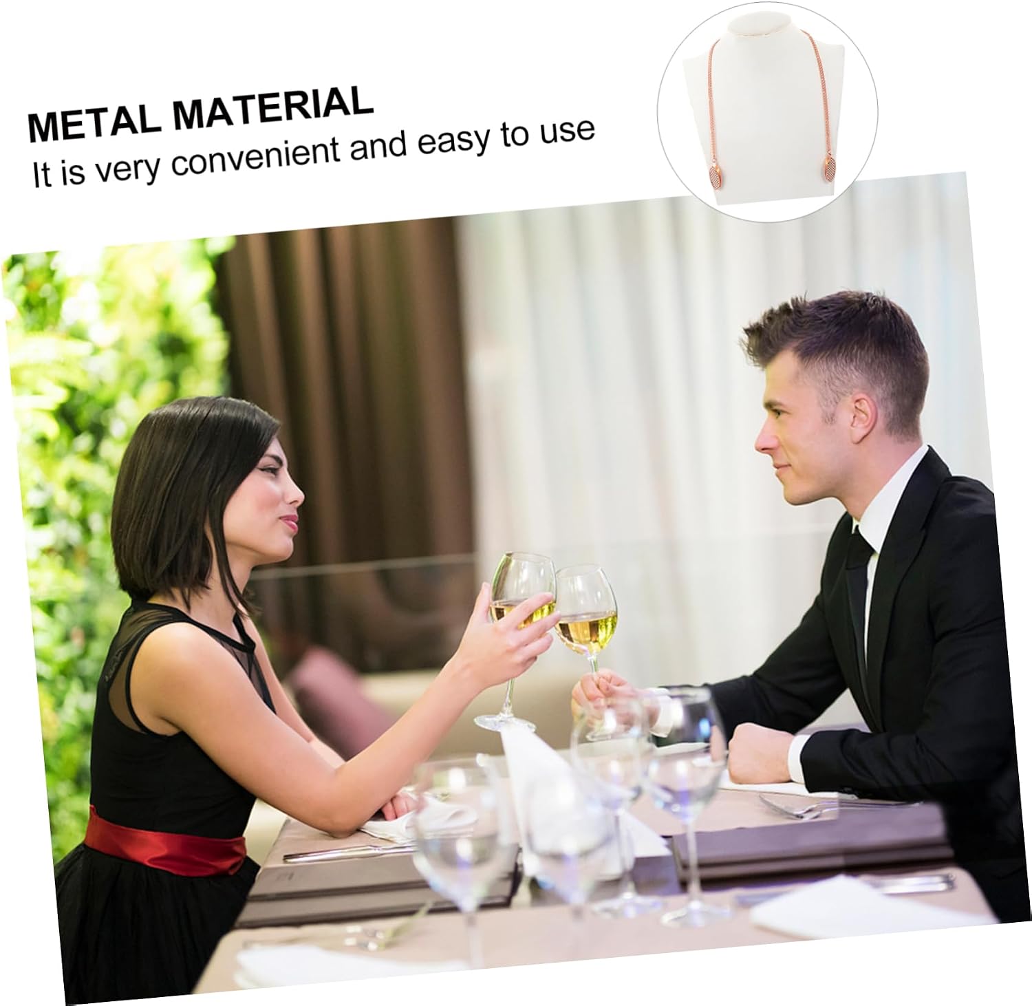 5pcs Metal Napkin Clips Adult Bib Holder Chain for Dining Restaurants and Ages Assortment