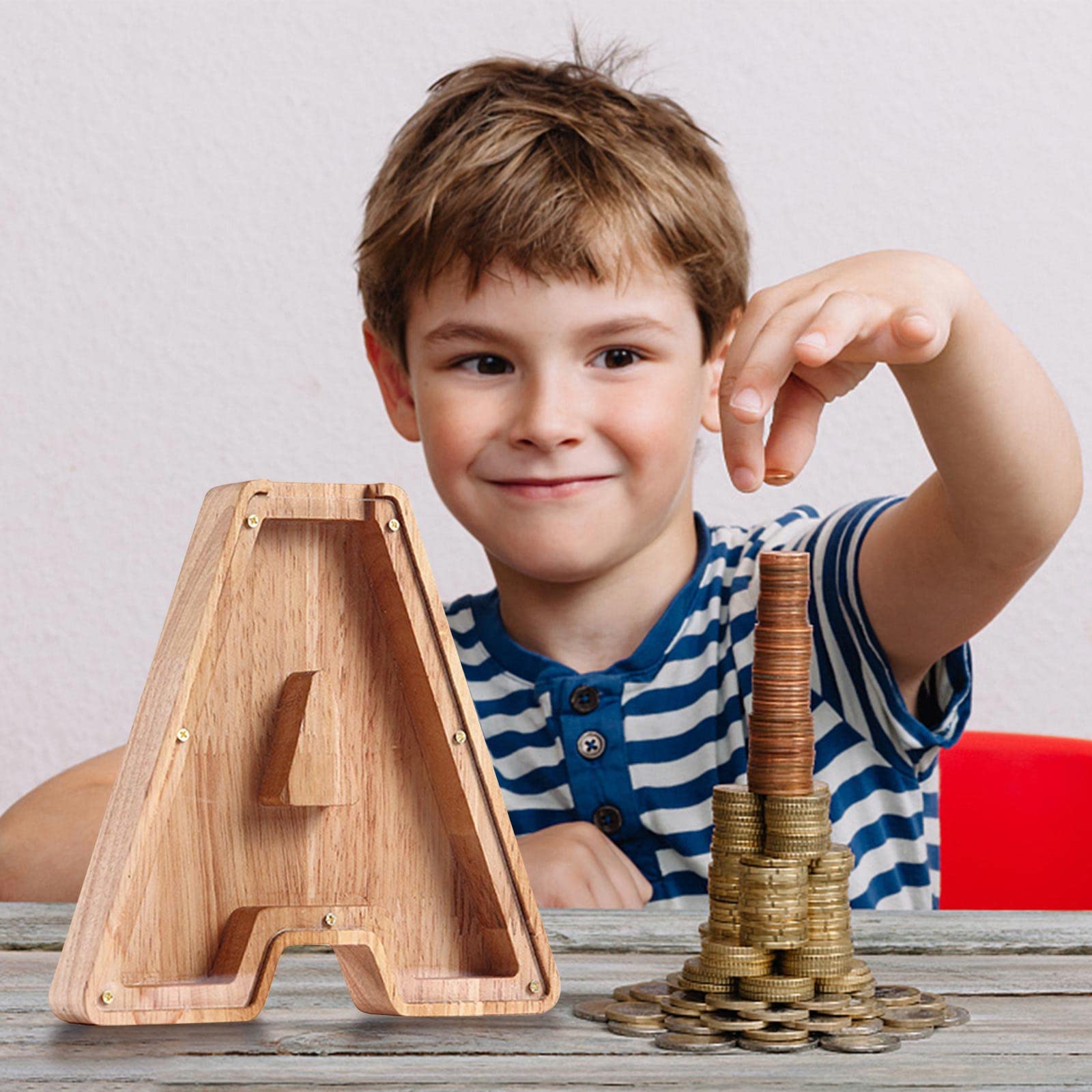 Buy Personalized Piggy Bank Wooden Clear Piggy Bank, 26 English