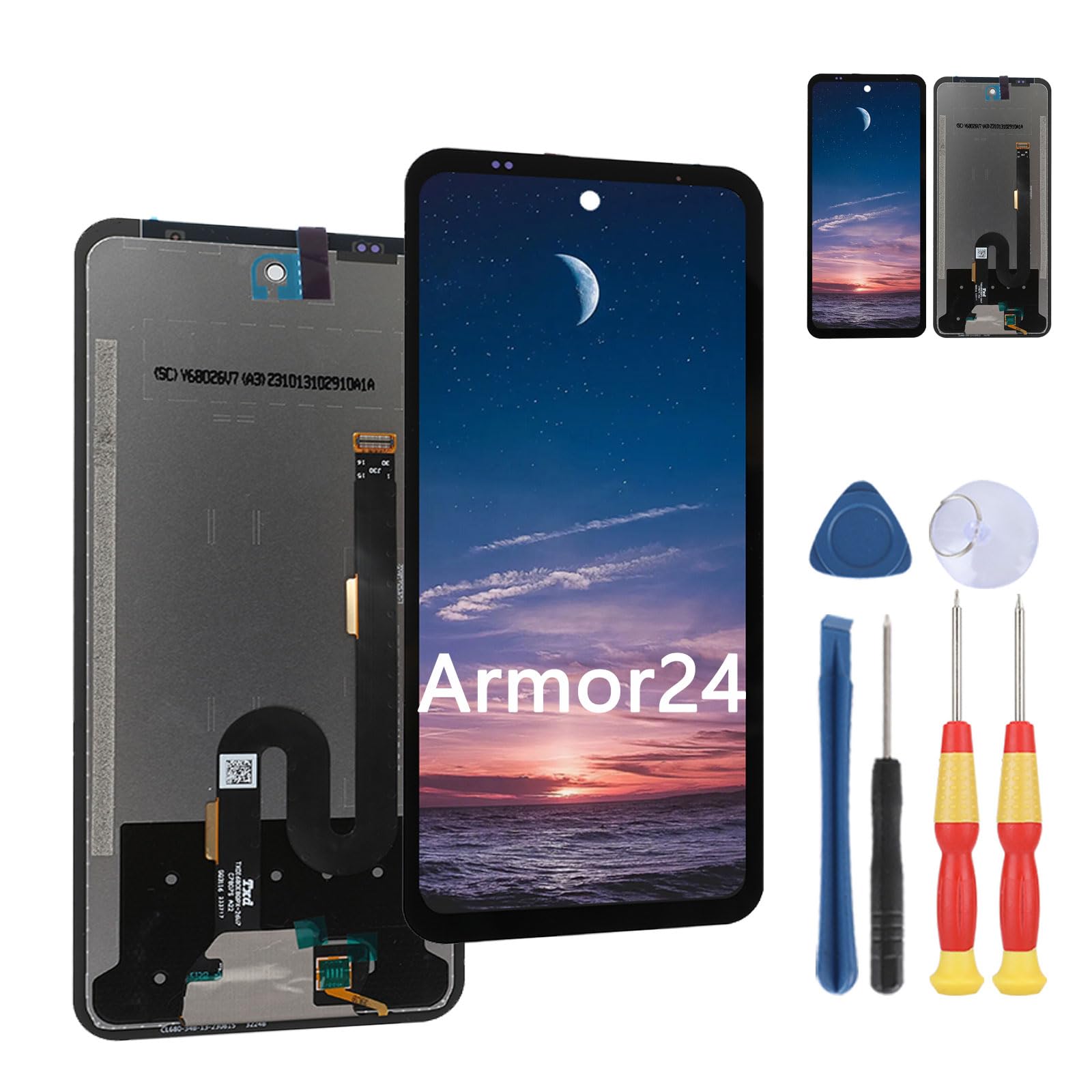 MinTroSD New Display Touch Screen for Ulefone Armor 24 LCD Display Replace Parts with Tools.
