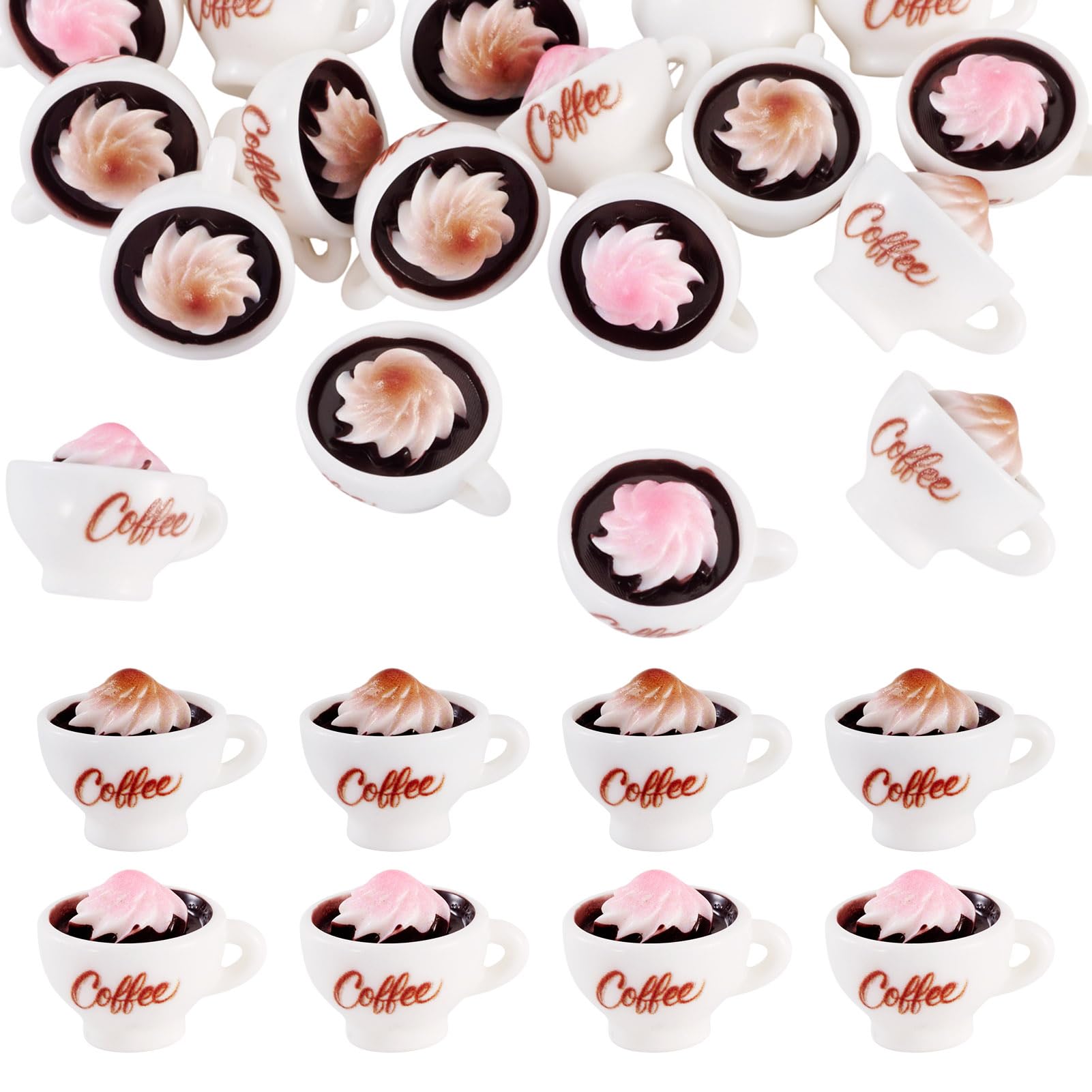 Cheriswelry 20Pcs Coffee Cup Resin Miniatures Resin Mini Drink Ornaments — image 1