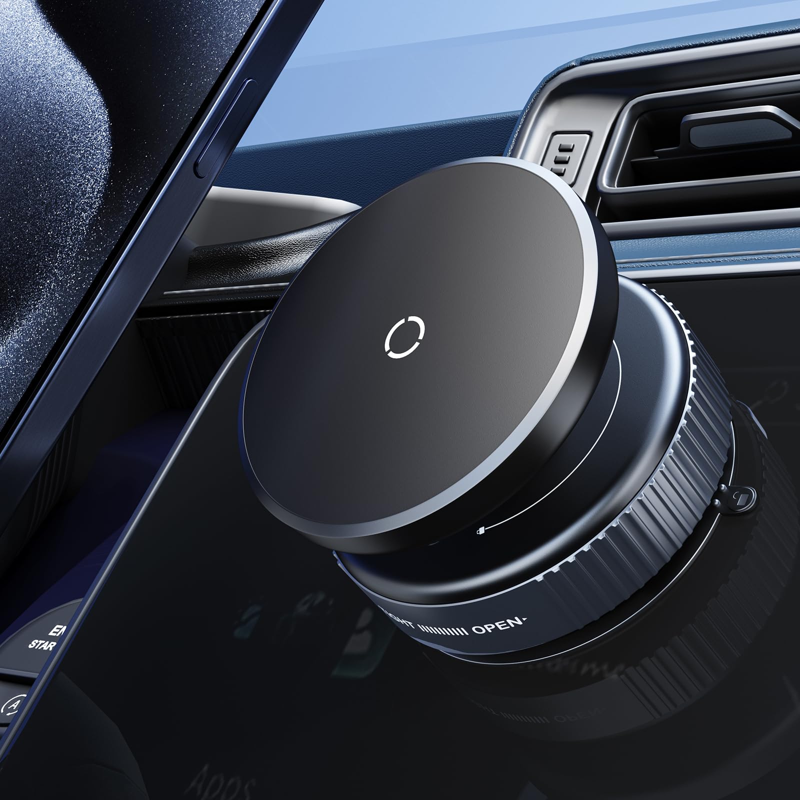 Weeqlo Vacuum Suction Phone Holder,360° Adjustable Magnetic Phone Mount,Suction Car Mount for Smooth Surface/Mirror/Gym/Car,Compatible with iPhone 17